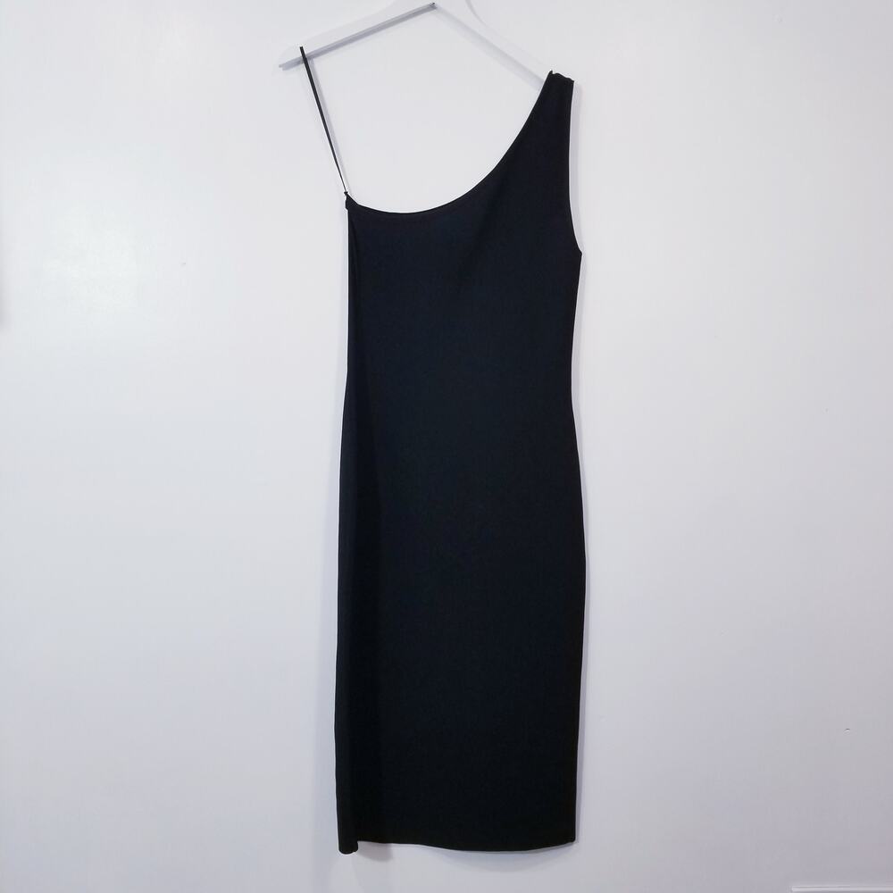 Diane Von Furstenberg One Shoulder Black Knit Midi Dress